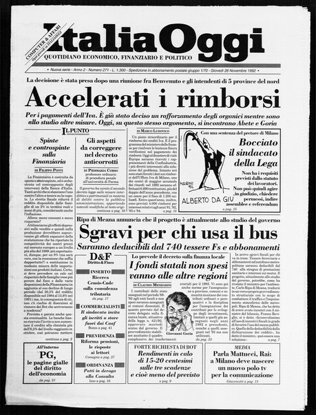 Italia oggi : quotidiano di economia finanza e politica